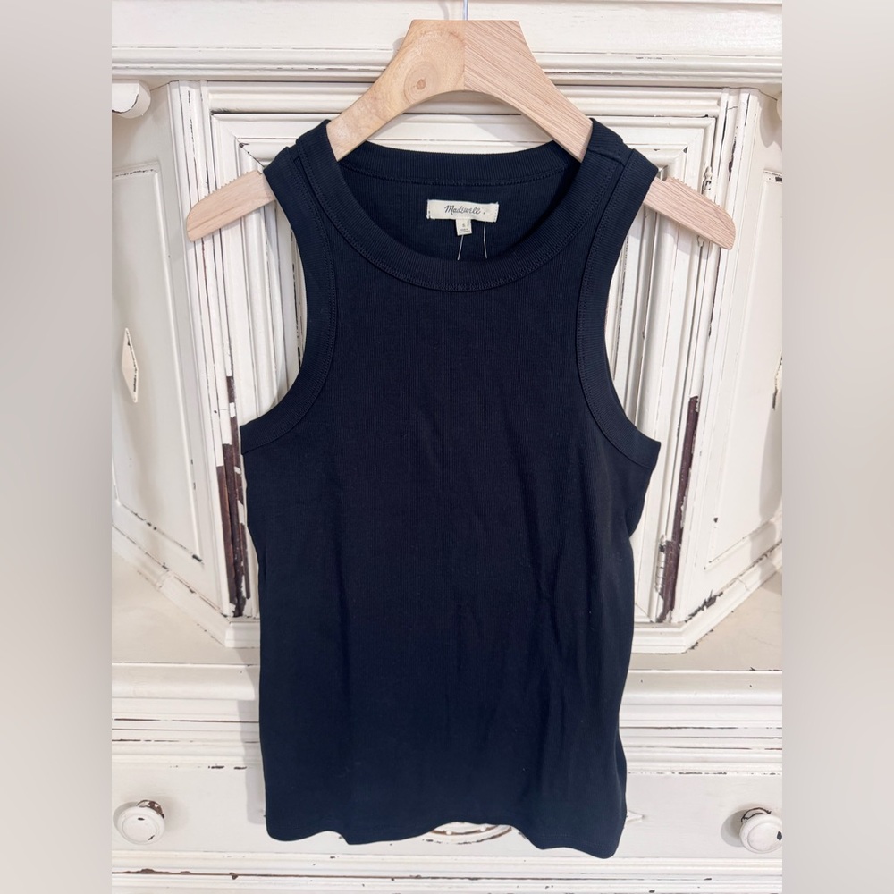 Madewell Black Ribbed Tank Top